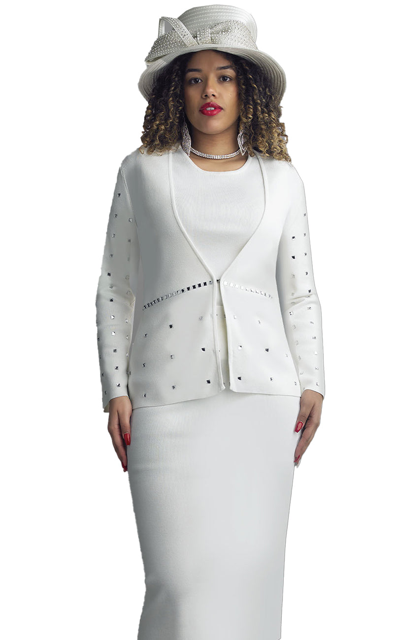 Lily And Taylor Suit 726-White - Church Suits For Less