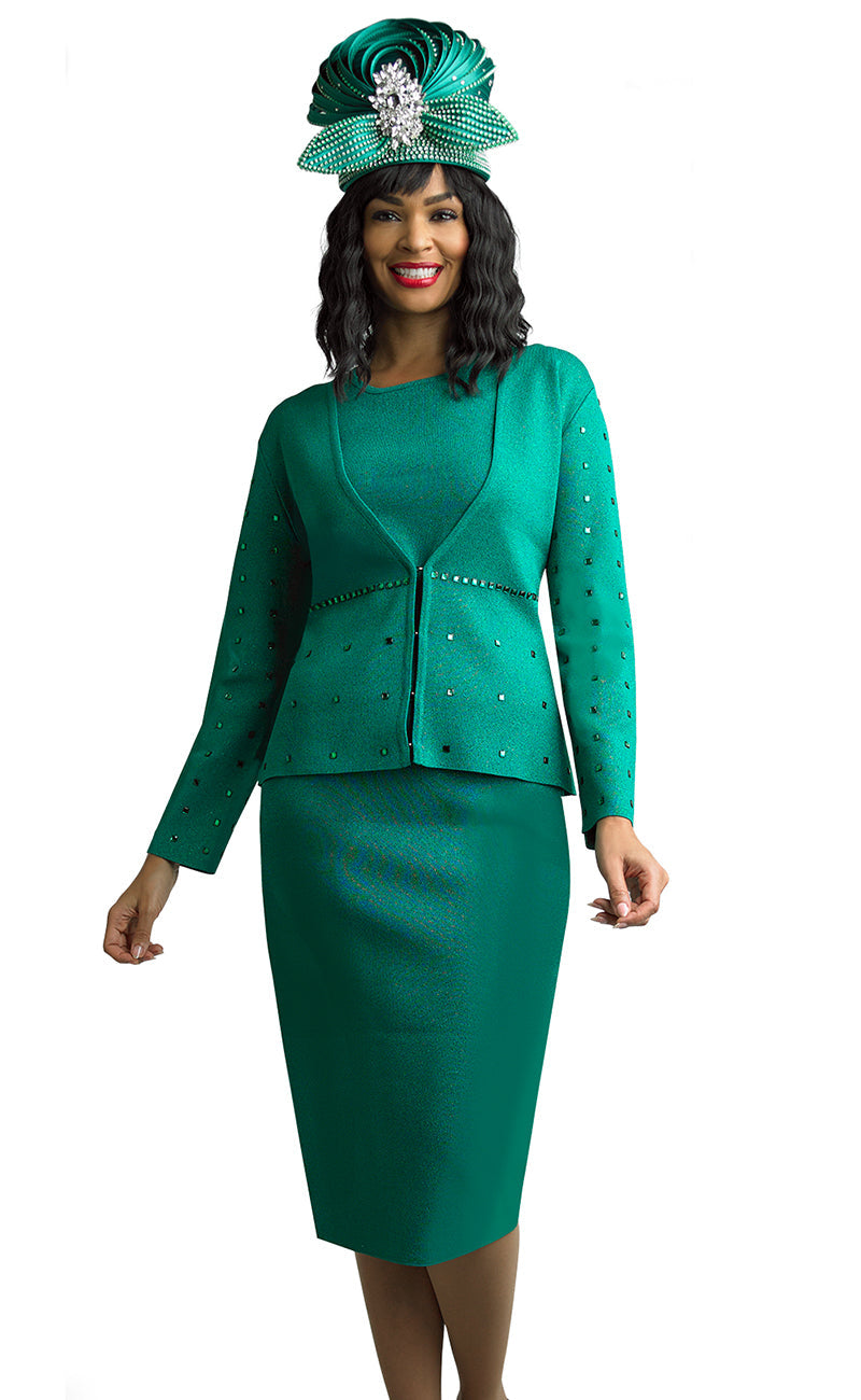 Lily And Taylor Suit 726-Emerald - Church Suits For Less