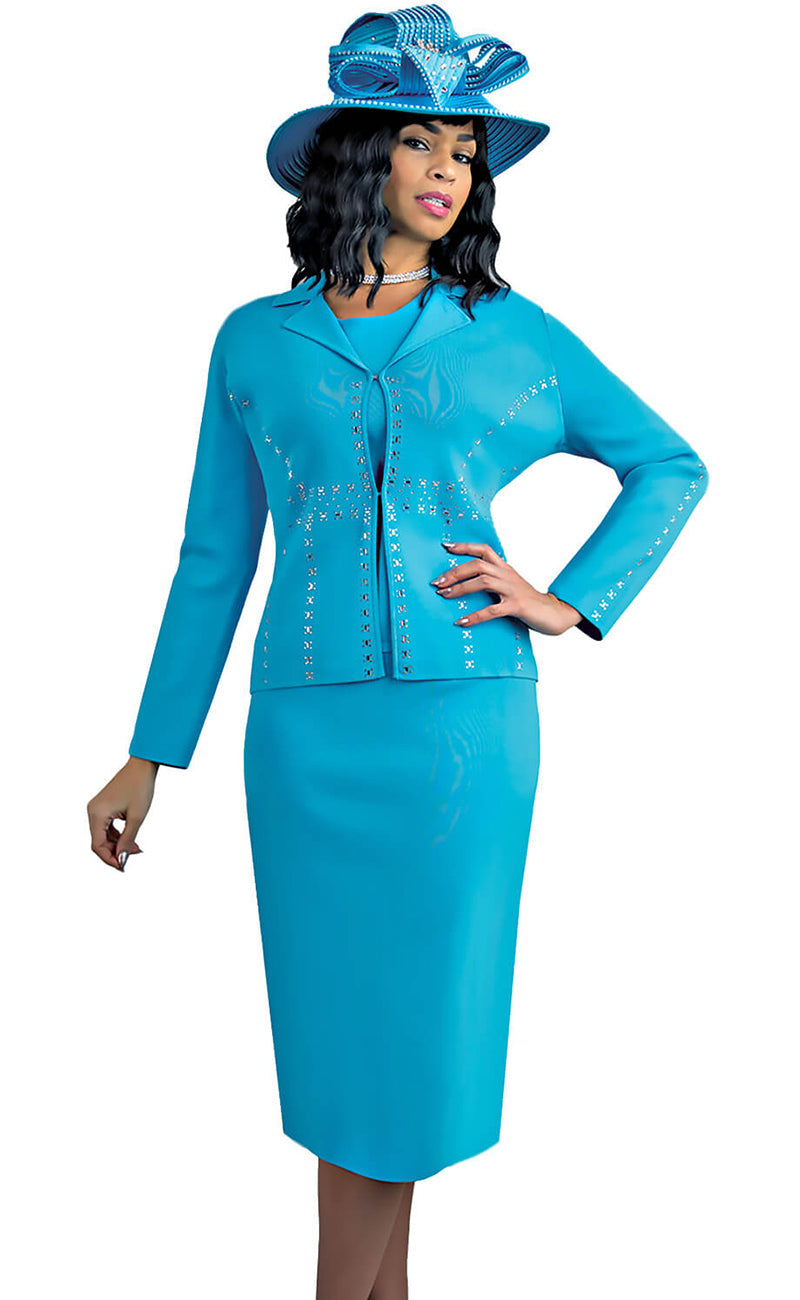 Lily And Taylor Suit 769-Light Blue - Church Suits For Less