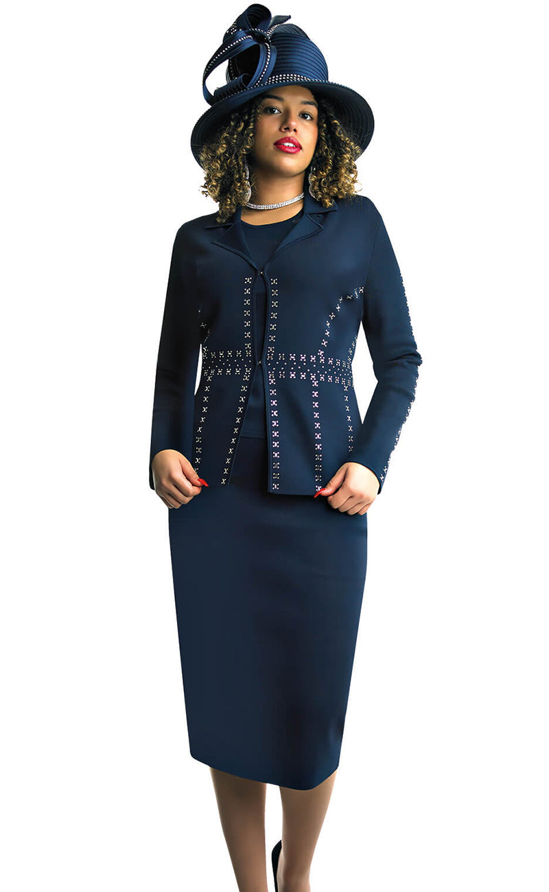 Lily And Taylor Suit 769-Navy - Church Suits For Less