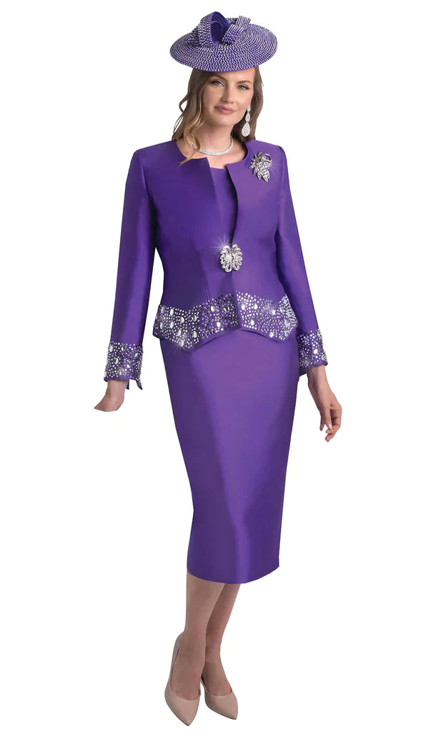 Lily And Taylor Suit 4498-Purple - Church Suits For Less