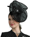 Lily and Taylor Hat H121-Black - Church Suits For Less
