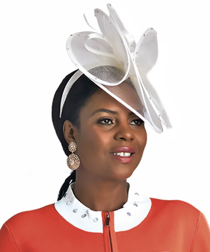 Lily and Taylor Hat H121-White - Church Suits For Less