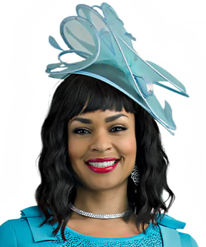 Lily and Taylor Hat H121-Ice Blue - Church Suits For Less