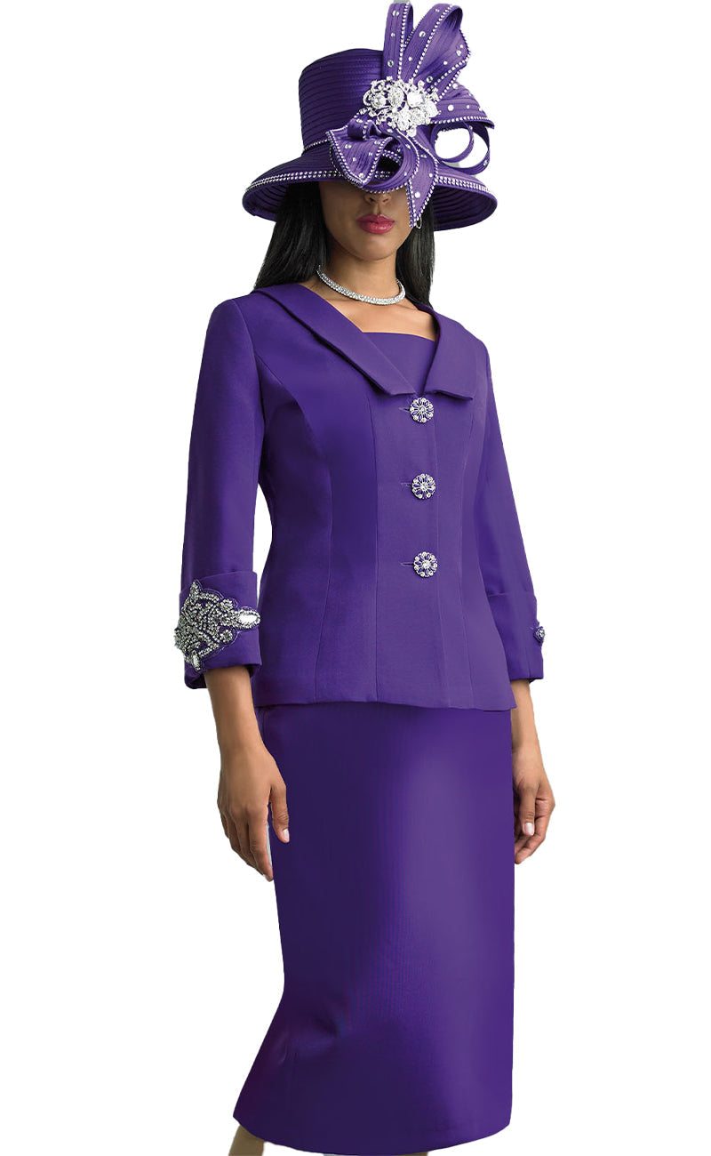 Lily And Taylor Suit 4590-Purple - Church Suits For Less