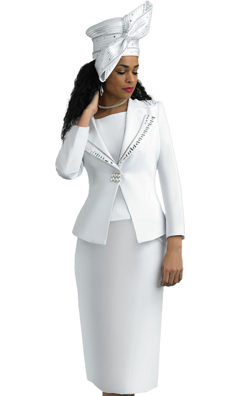 Lily And Taylor Suit 4635-White - Church Suits For Less