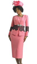 Lily And Taylor Suit 4636-Mauve/Navy - Church Suits For Less