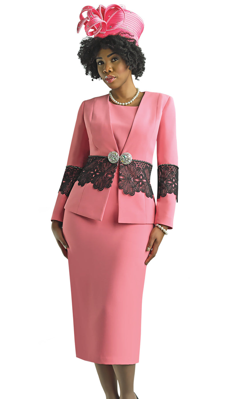 Lily And Taylor Suit 4636-Mauve/Navy - Church Suits For Less