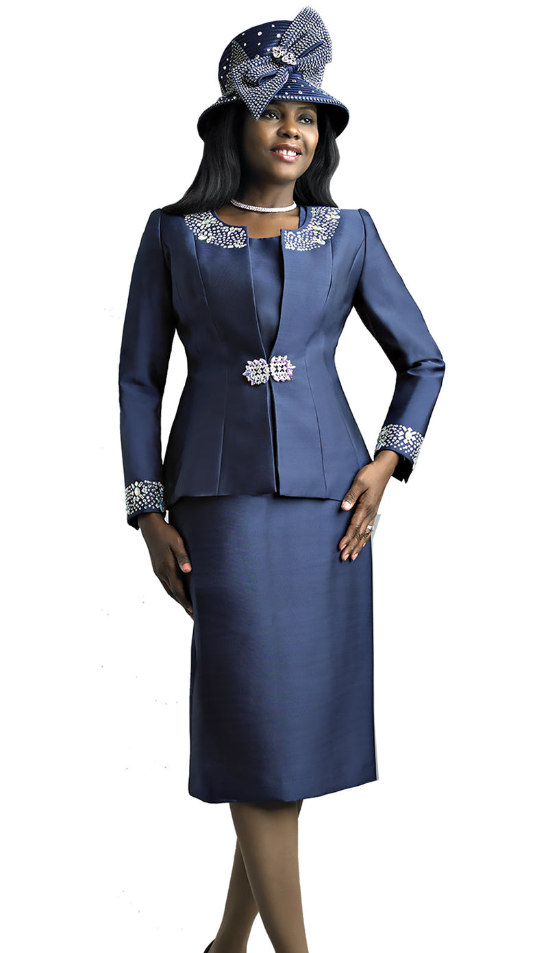 Lily And Taylor Suit 3800-Navy - Church Suits For Less