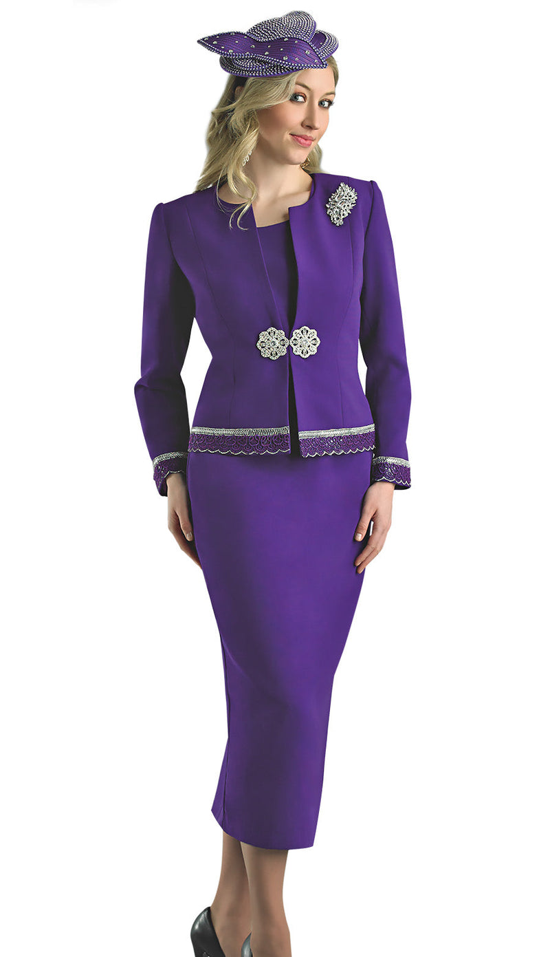 Lily And Taylor Suit 4272-Purple - Church Suits For Less