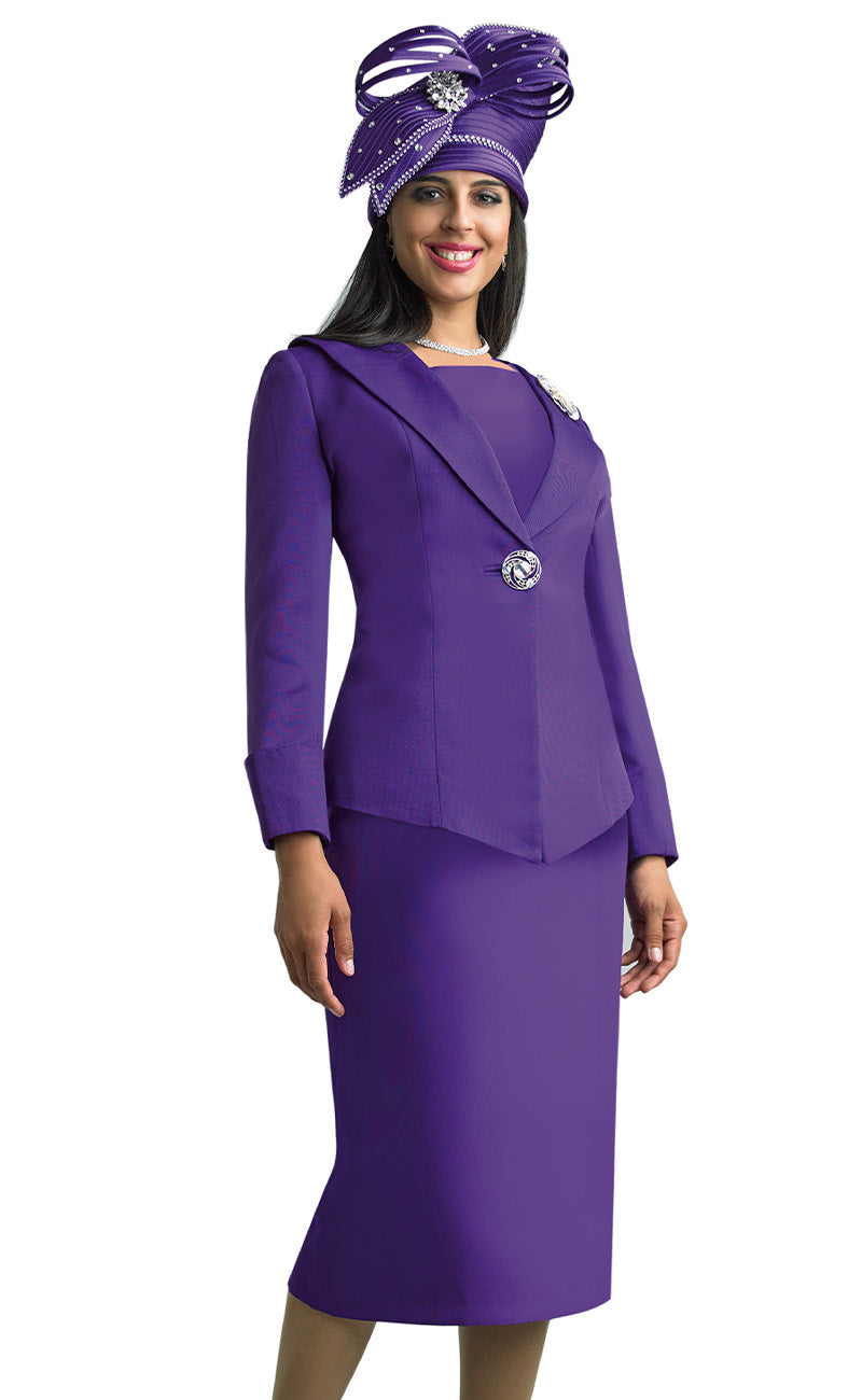 Lily And Taylor Suit 4586-Purple - Church Suits For Less