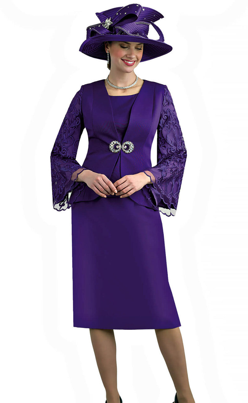 Lily And Taylor Suit 4587-Purple - Church Suits For Less