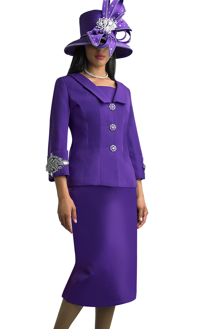 Lily And Taylor Suit 4690-Purple - Church Suits For Less