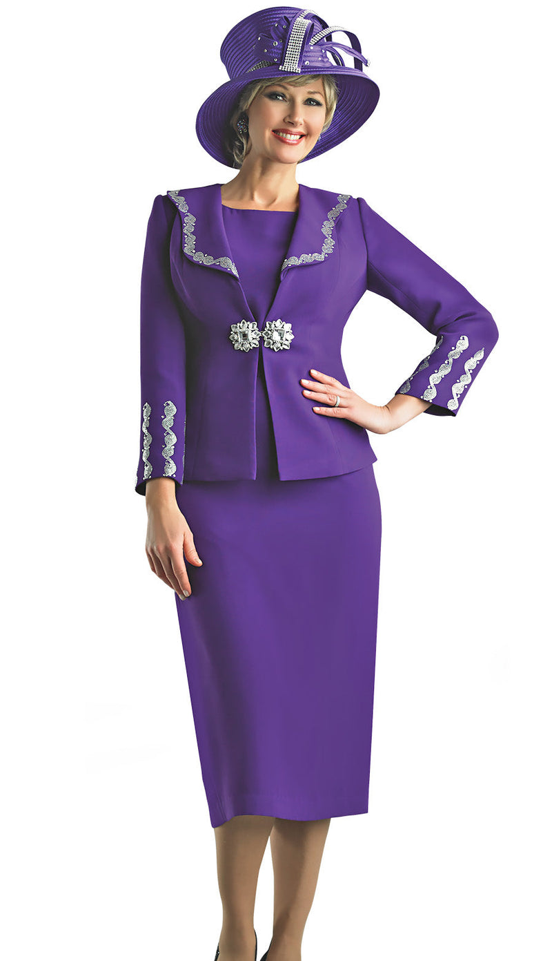 Lily And Taylor Suit 4594-Purple - Church Suits For Less