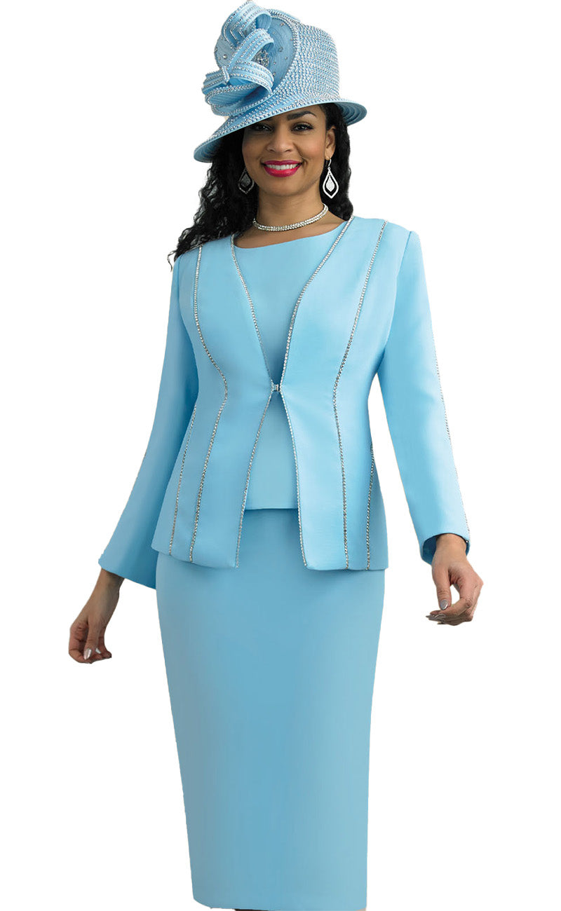 Lily And Taylor Suit 4619-Ice Blue - Church Suits For Less