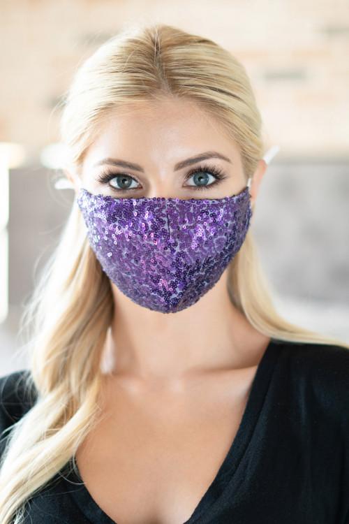 Women Fashion Face Mask-0329-Purple - Church Suits For Less