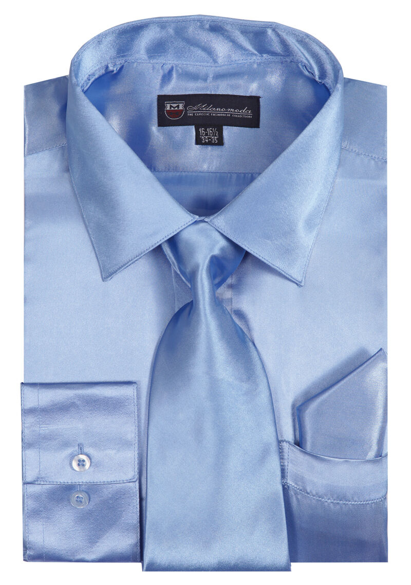 Milano Moda Shirt SG08-Sky Blue - Church Suits For Less