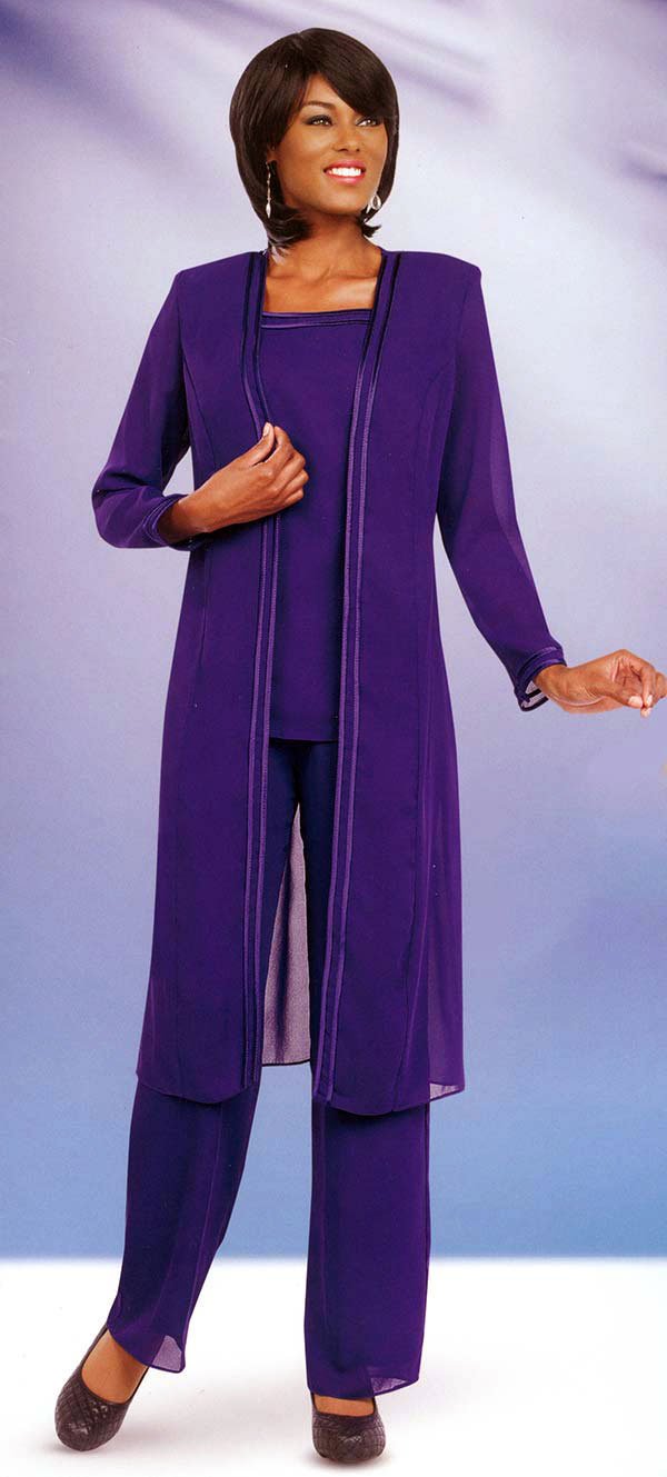 Misty Lane Usher Suit 13062C-Purple - Church Suits For Less