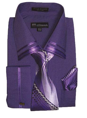 Men Dress Shirt SG28-Purple