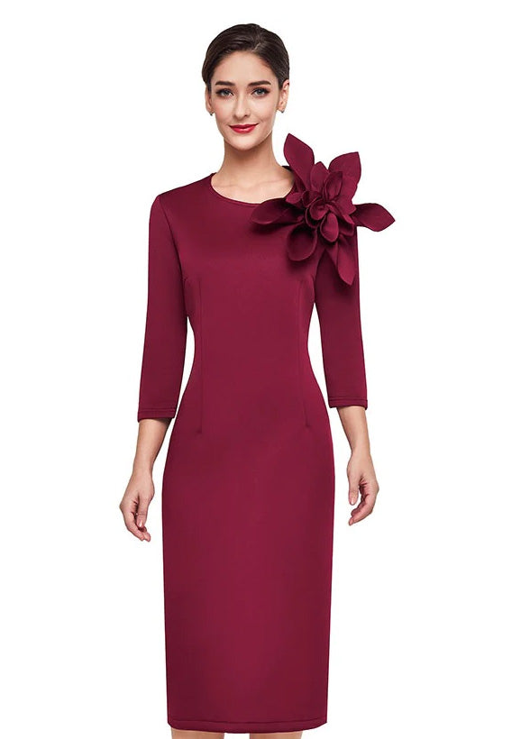 Serafina Dress 6416-Burgundy - Church Suits For Less