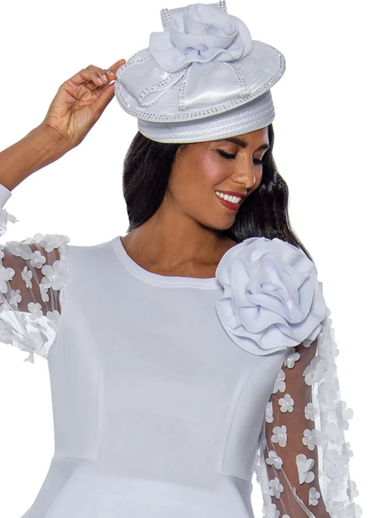 Stellar Looks Church Hat 1552-White - Church Suits For Less