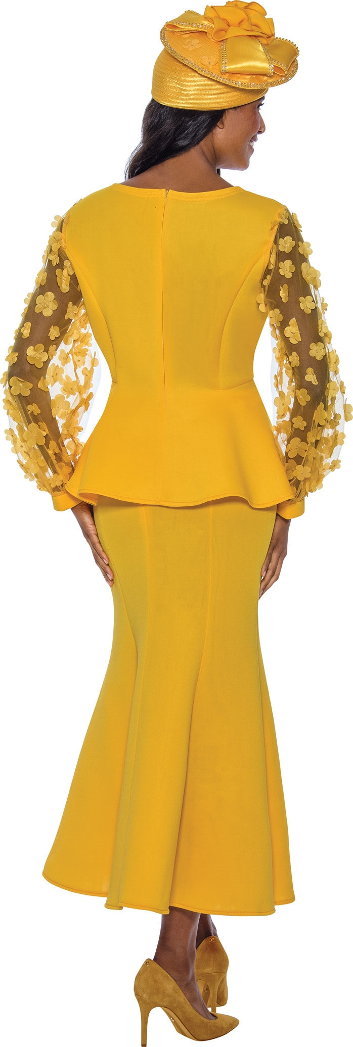 Stellar Looks Skirt Suit 1552-Yellow - Church Suits For Less