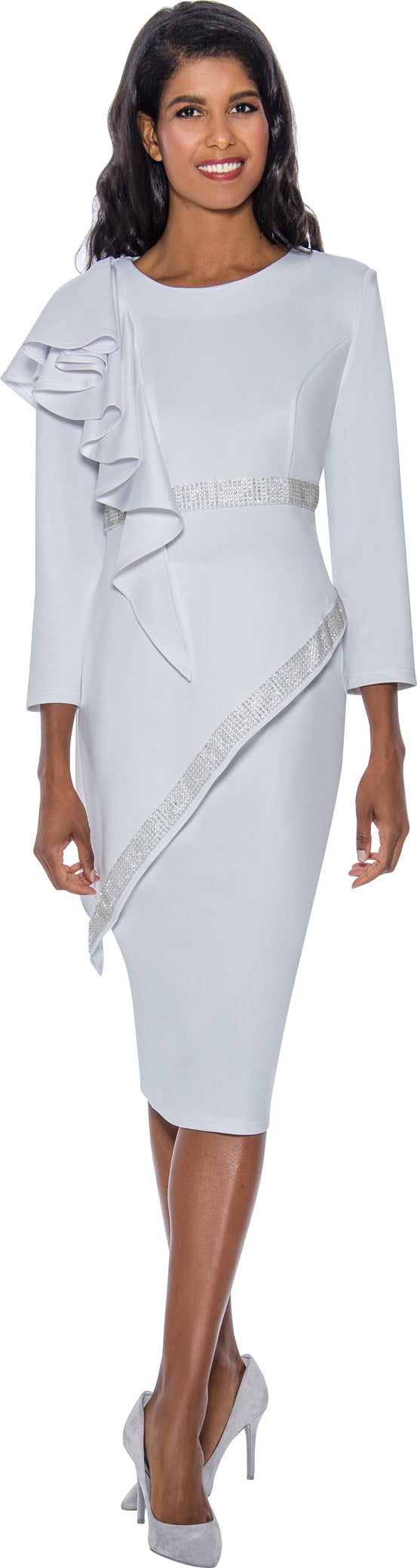 Stellar Looks Skirt Suit 1662C-White - Church Suits For Less
