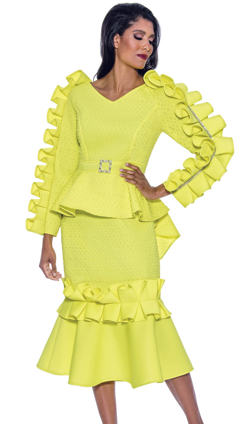 Stellar Looks Skirt Suit 1911-Lime