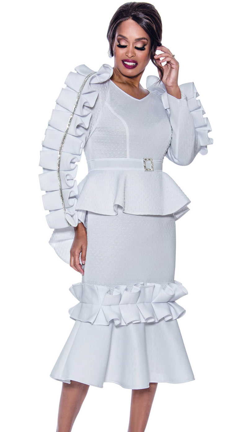 Stellar Looks Skirt Suit 1911-White