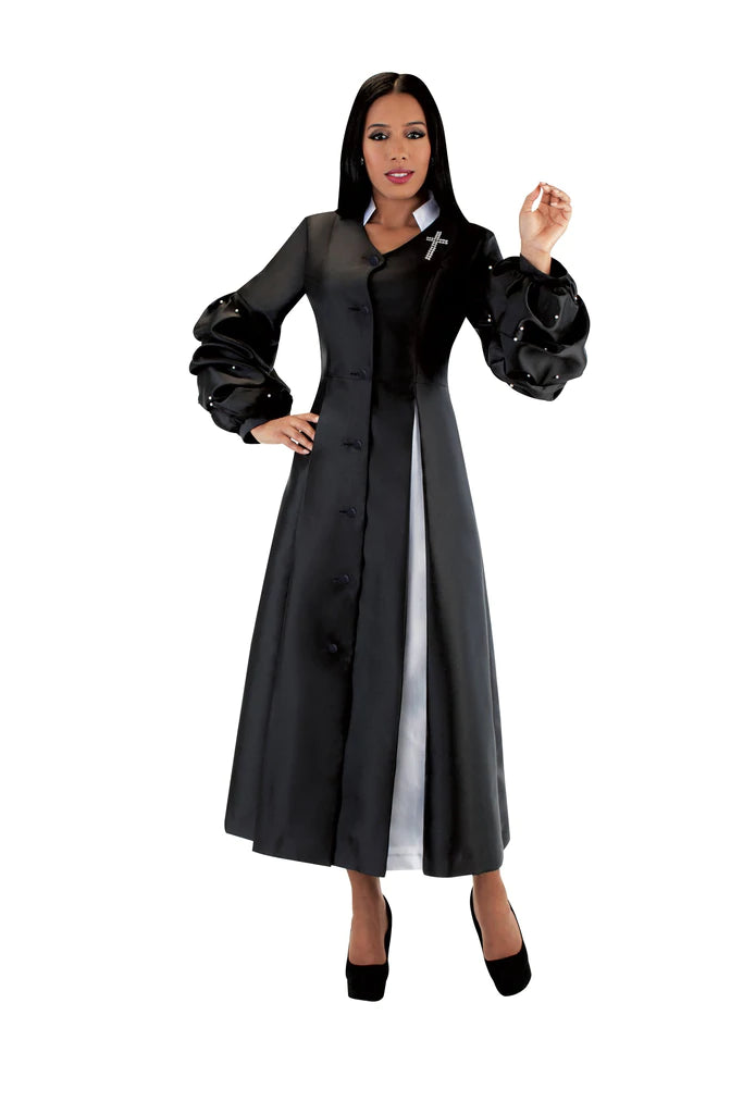 Tally Taylor Church Robe 4730-Black/White - Church Suits For Less