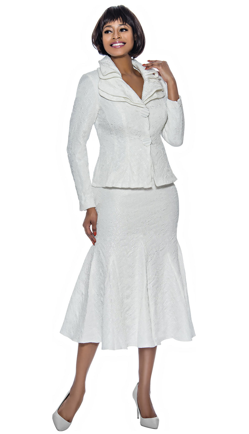 Terramina Church Suit 7988-White - Church Suits For Less