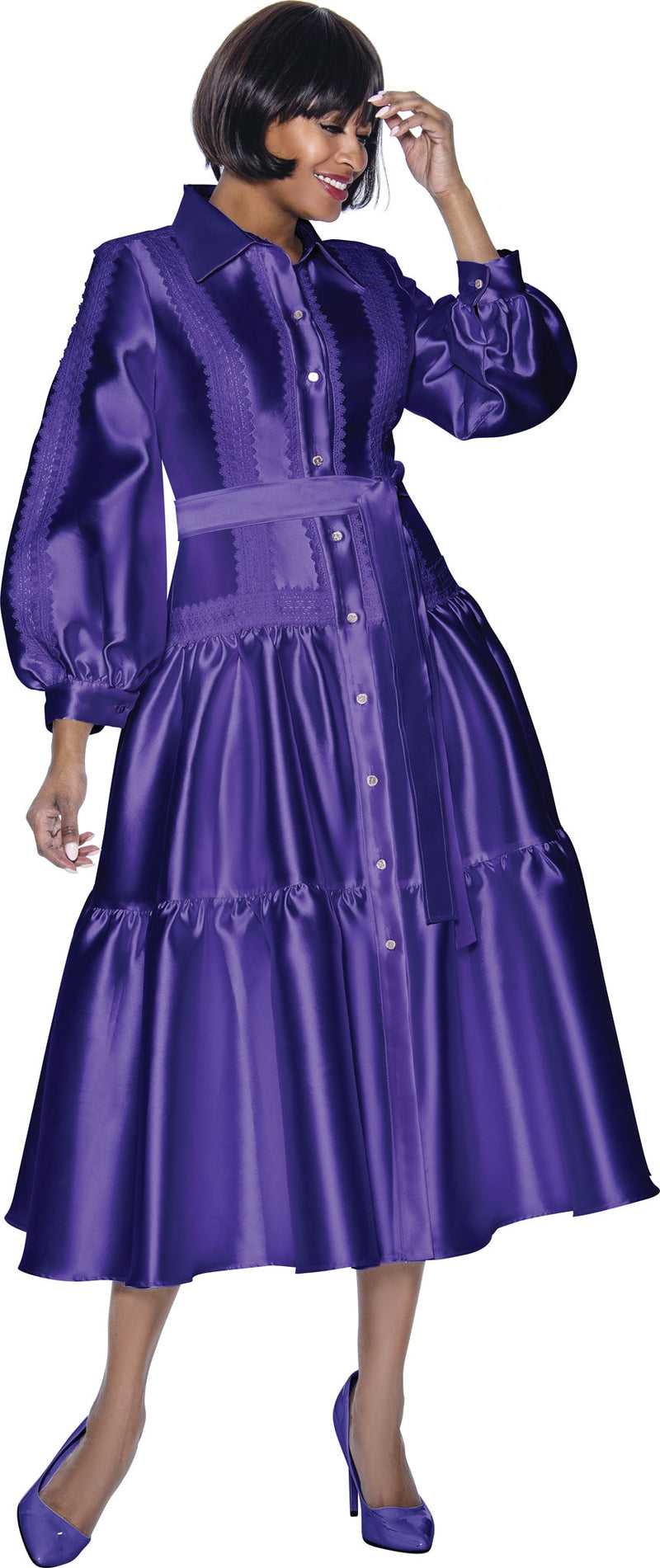 Terramina Church Dress 7029-Purple - Church Suits For Less