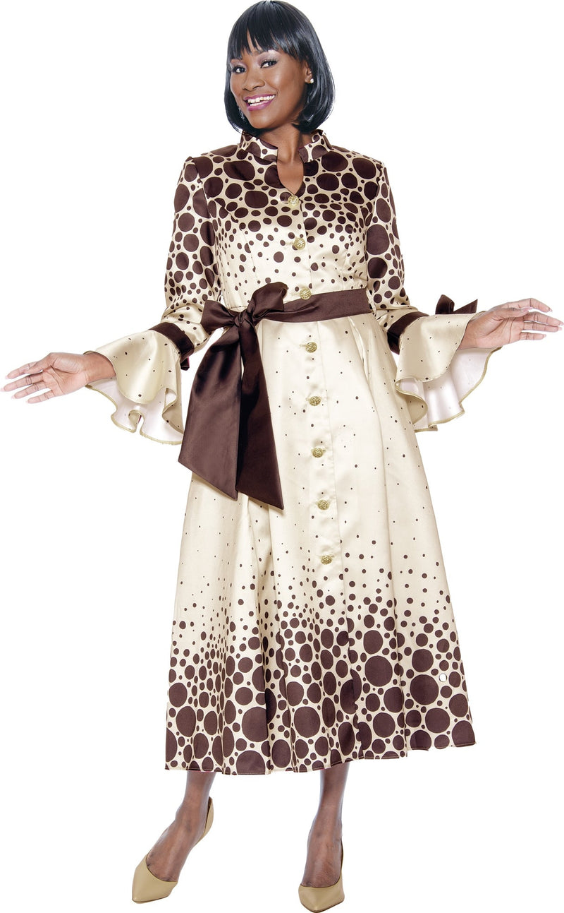 Terramina Dress 7072-Brown - Church Suits For Less