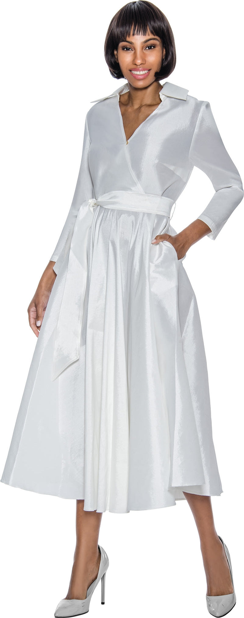 Terramina Church Dress 7869-Off-White - Church Suits For Less
