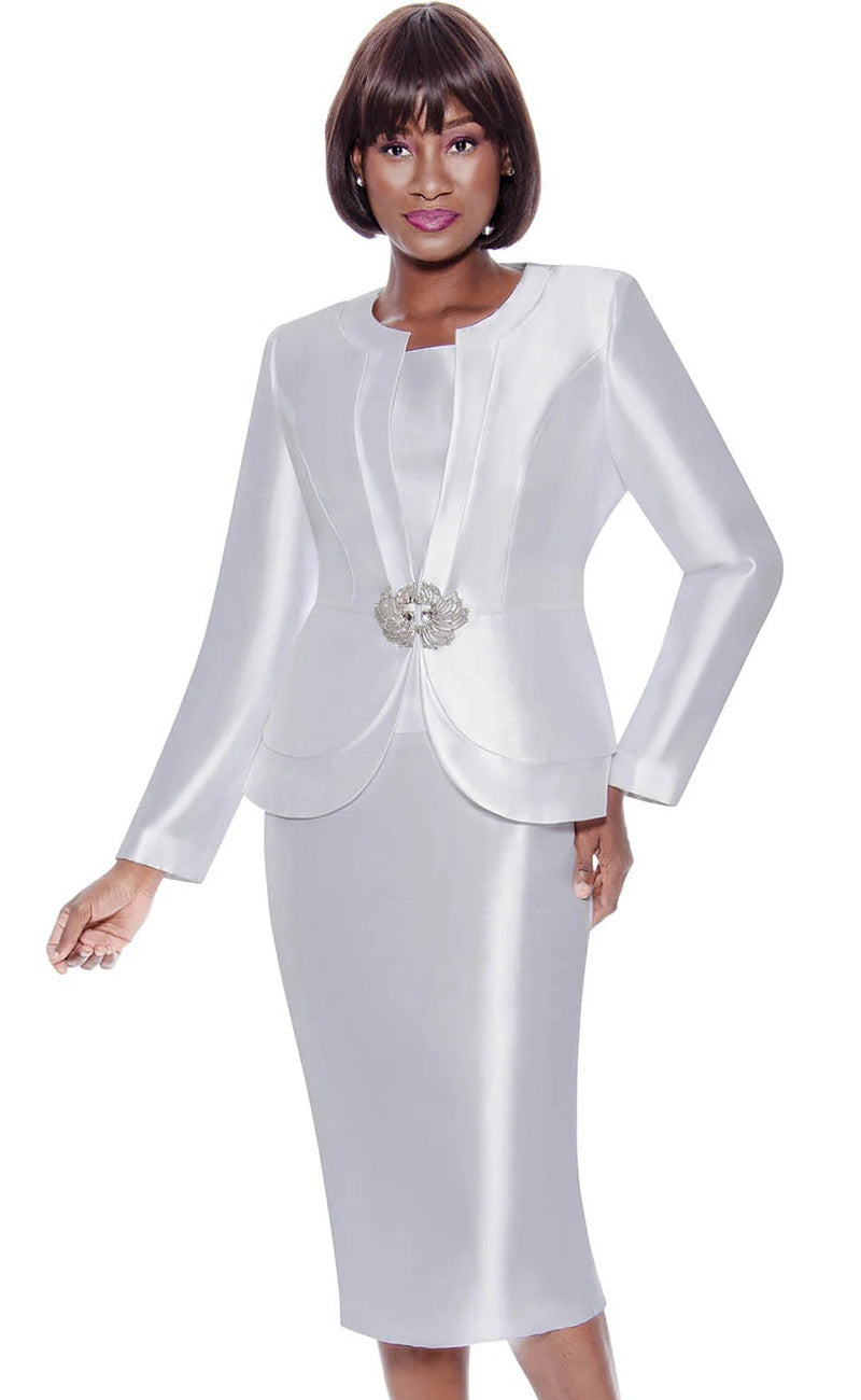 Terramina Church Suit 7121-White - Church Suits For Less