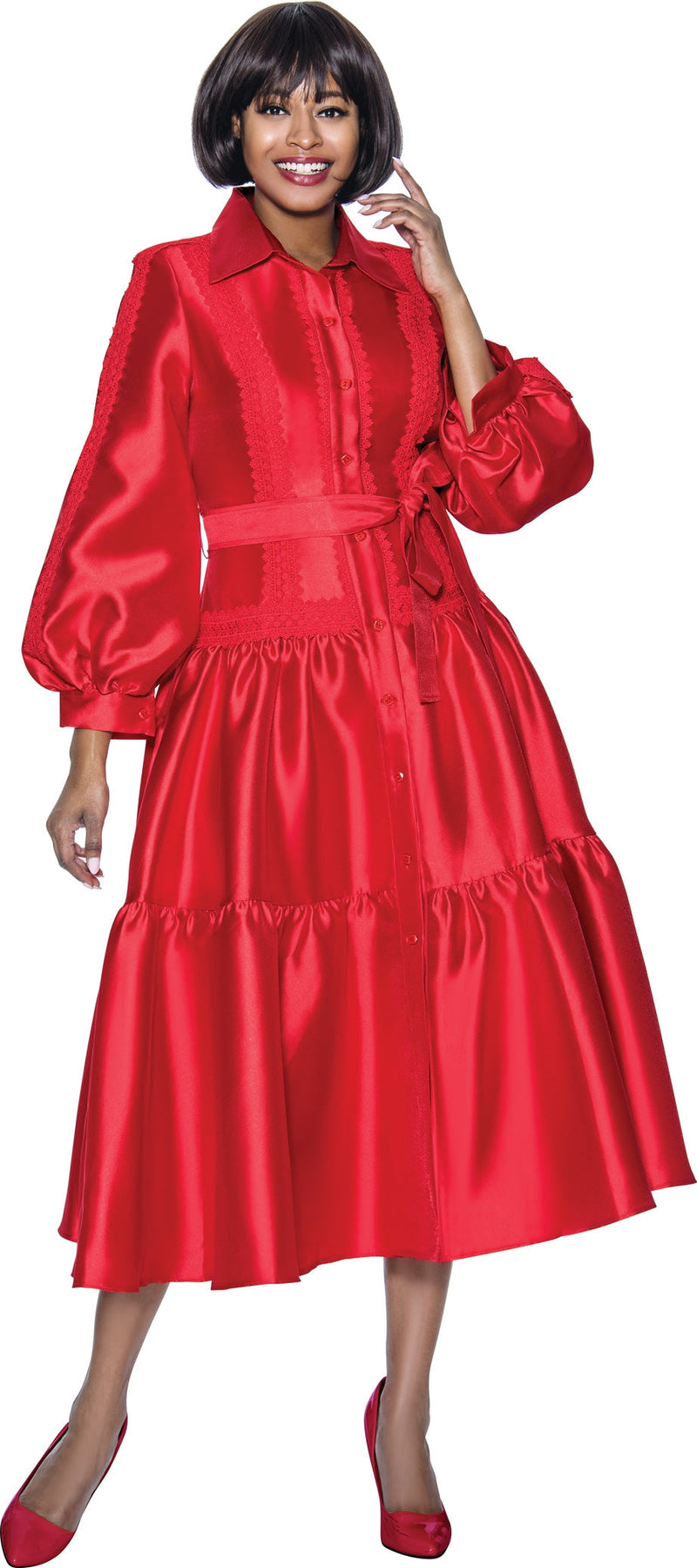 Terramina Church Dress 7029-Red - Church Suits For Less