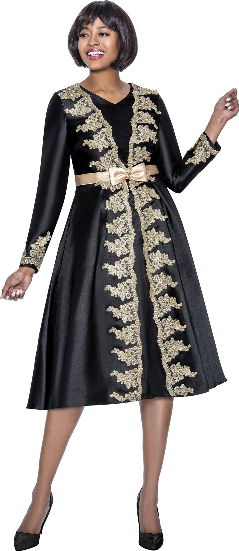 Terramina Church Dress 7927-Black - Church Suits For Less