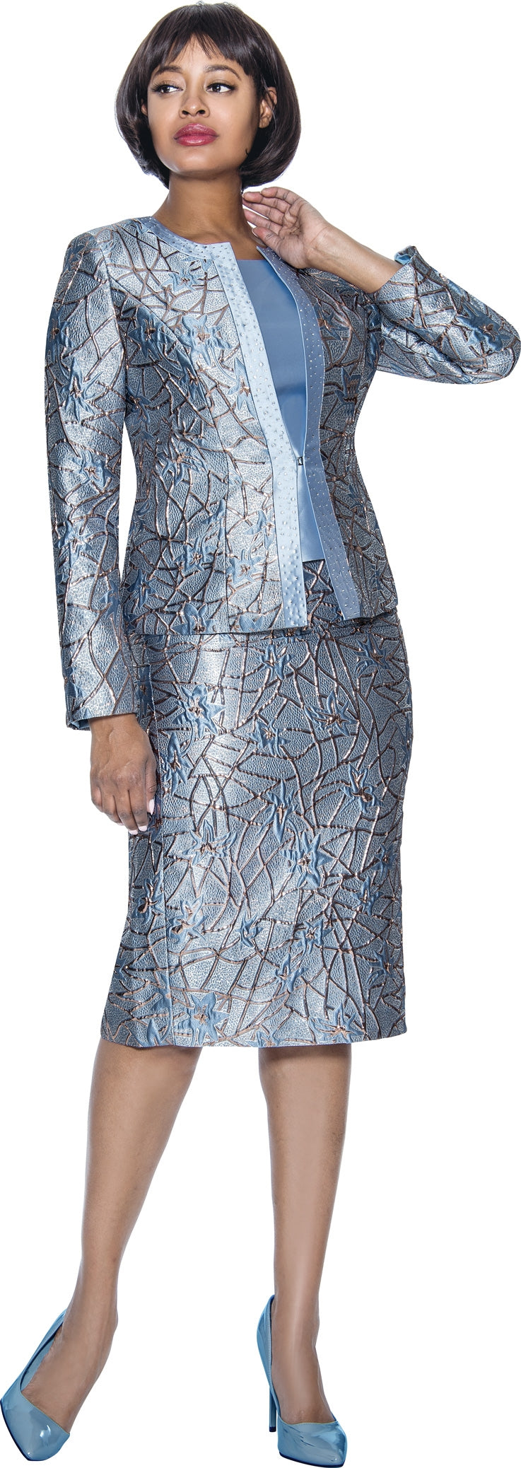 Terramina Church Suit 7028C-Blue - Church Suits For Less