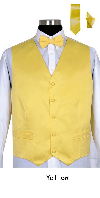 Men Tuxedo Vest V004-Yellow