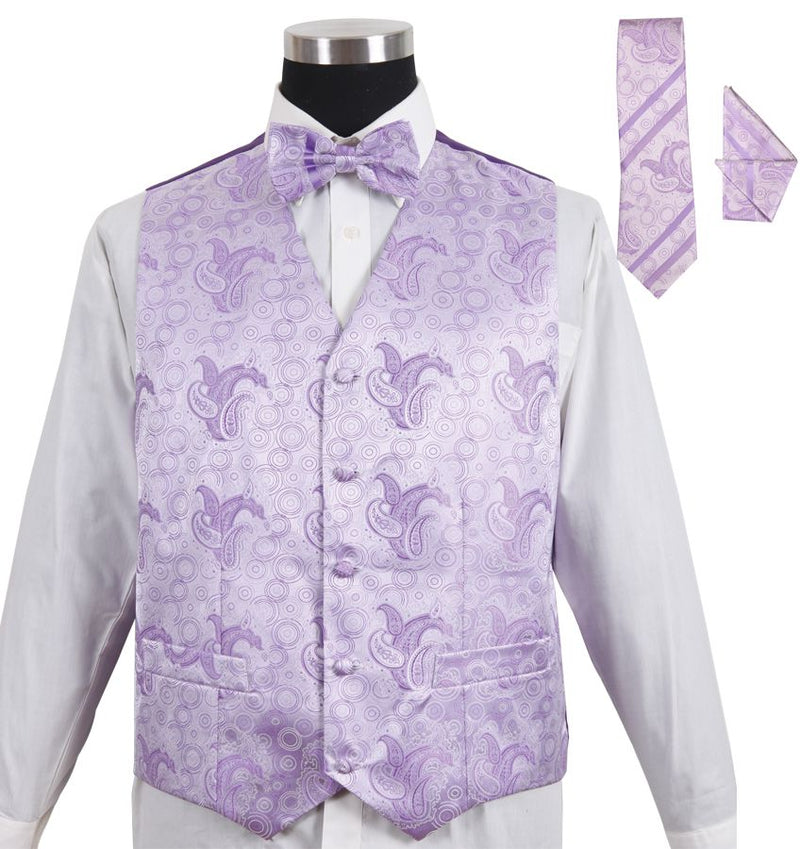 Men Tuxedo Vest V005-Lilac