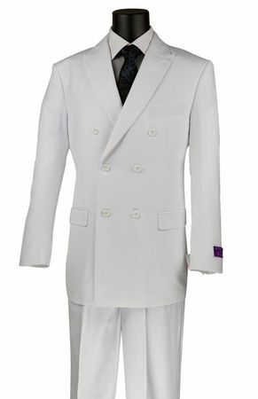 Vinci Men Suit DC900-1-White - Church Suits For Less