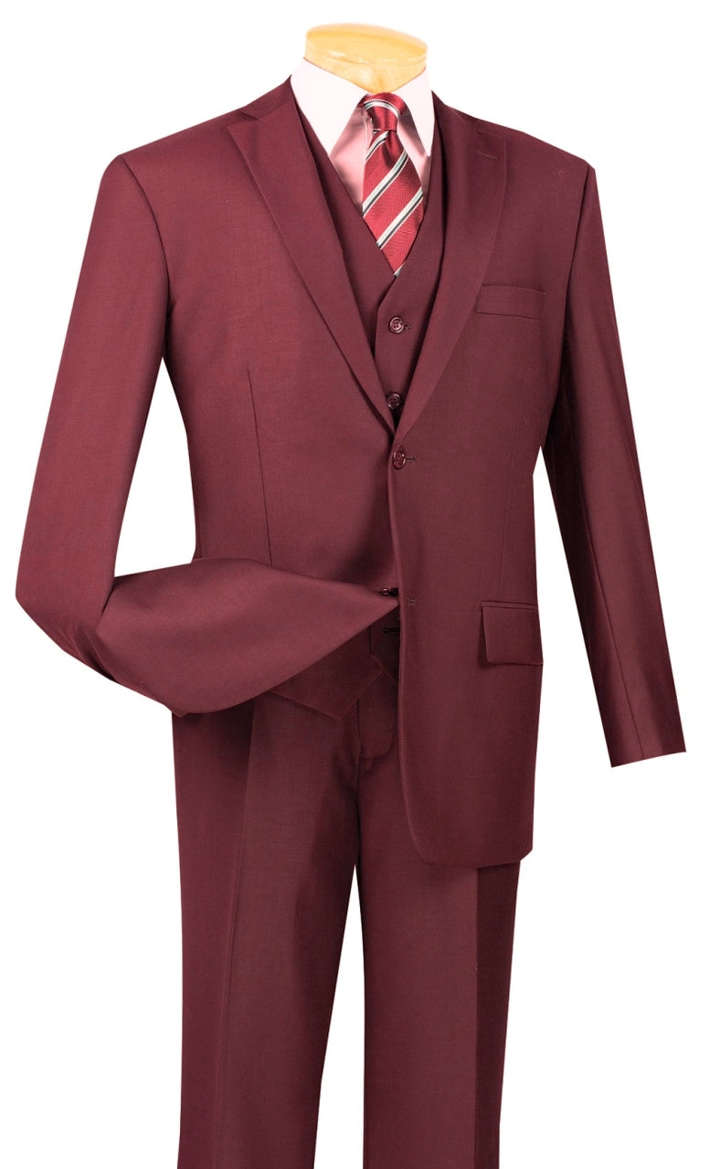 Vinci Suit V2TR-Maroon (Burgundy Tone) - Church Suits For Less