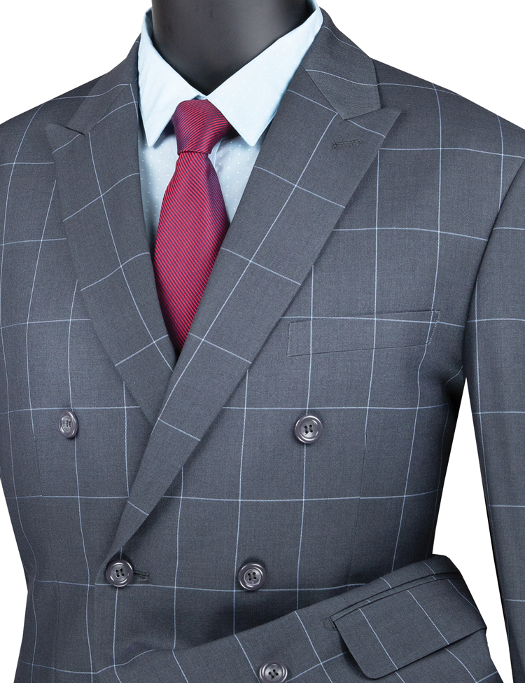 Vinci Men Suit MDW-1-Medium Gray - Church Suits For Less