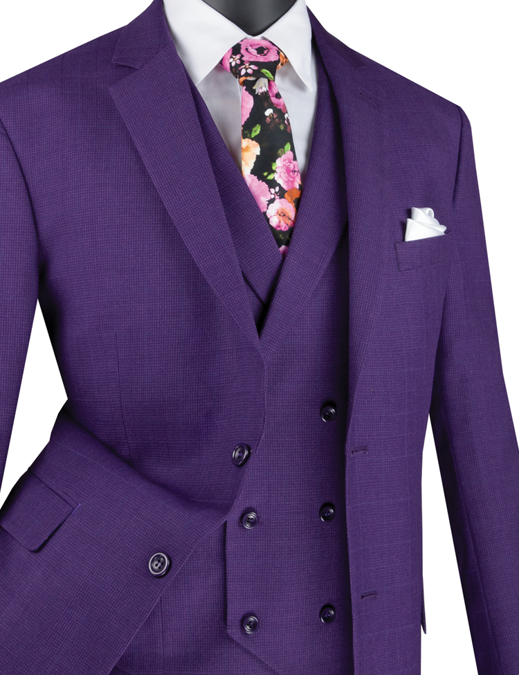 Vinci Men Suit V2RW-13-Purple - Church Suits For Less