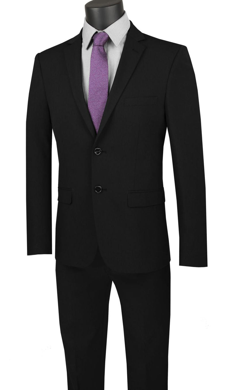 Vinci Men Suit USDX-1-Black - Church Suits For Less