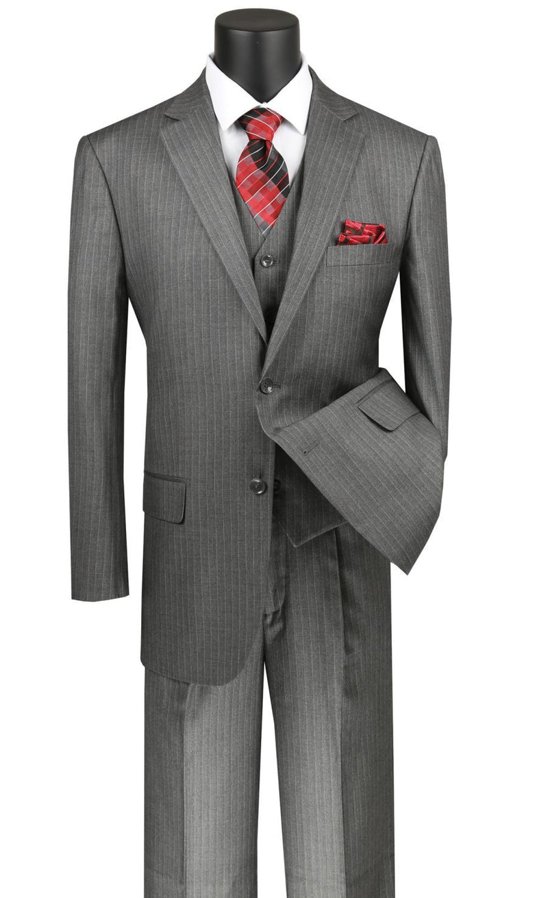 Vinci Men Suit V2RS-7-Grey - Church Suits For Less