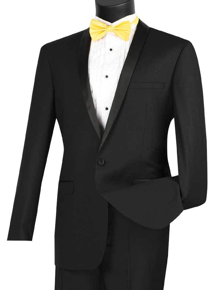 Vinci Tuxedo T-SS-Black - Church Suits For Less