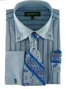 Men Dress Shirt AH601-Blue