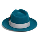 Men Church Fedora Hat- Acid Blue - Church Suits For Less