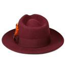 Men Fashion Fedora Hat Burgundy